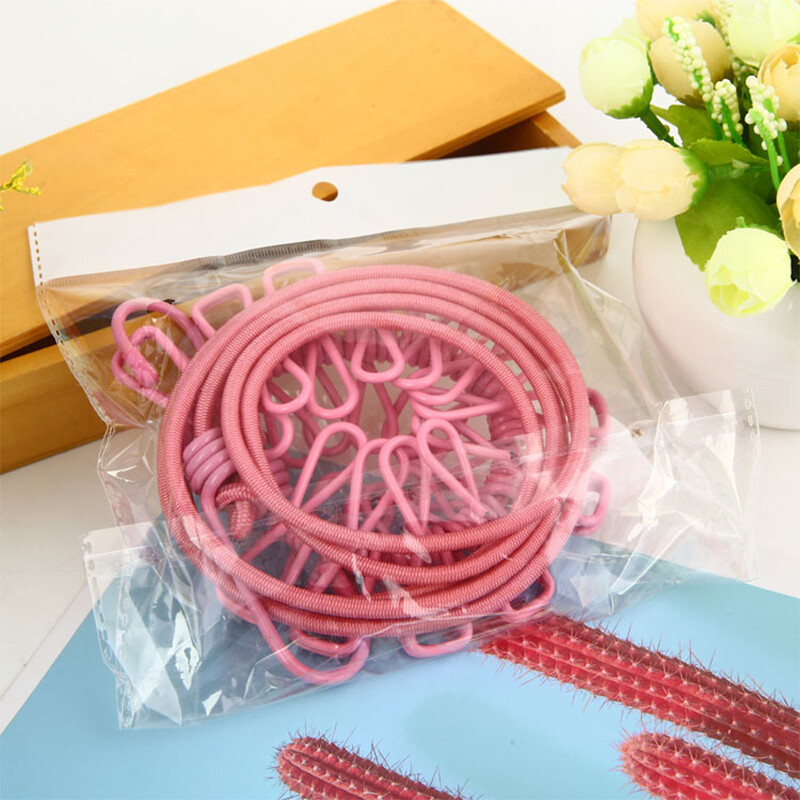 Snur de rufe portabil cu 12 cleme Uscător de rufe retractabil Coarda de uscare Suport pânză Linie de agățat pentru exterior