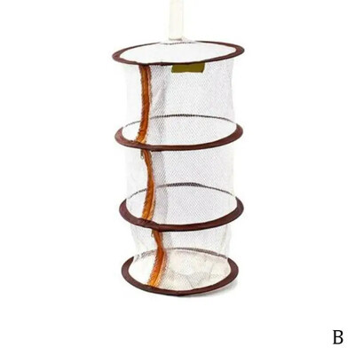 Liemenėlės džiovinimo krepšelis su užtrauktuku 3 sluoksnių džiovinimo lentynos tinklelis Daugia tinklelio džiovinimo krepšelis žolelių sulankstomas sauso stovo tinklinio maišelio pakabinamas krepšelis