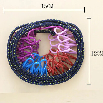 Преносима връв за дрехи с 12 щипки, прибираща се сушилня за пране, въжена стойка за сушене на дрехи, връв за окачване на плат за открито
