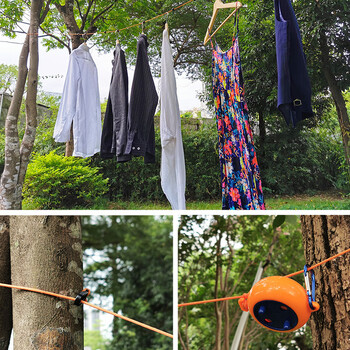 Clothesline Laundry Drying Rope Σειρά ρούχων εξωτερικού χώρου Αντιανεμικό αντιολισθητικό πτυσσόμενο κορδόνι για ξενοδοχείο Camping HA006665