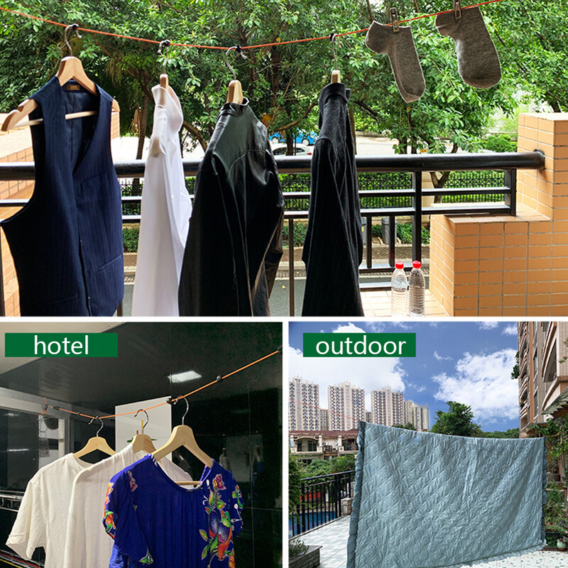 Clothesline Skalbinių džiovinimo virvė Lauko drabužių linija Vėjui atspari Neslystantis ištraukiamas laidas, skirtas Hotel Camping HA006665