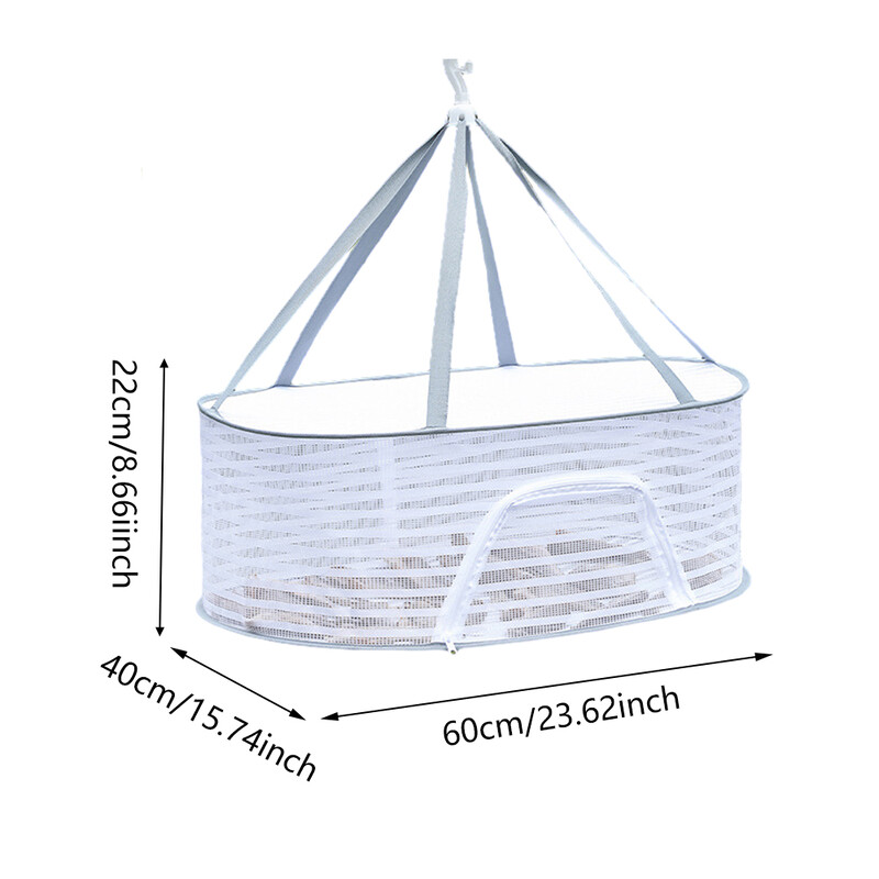 4 sluoksnių džiovinimo tinklelio žolelės su užtrauktukais Žuvies pakabinamas krepšelis Sulankstomas smulkiagrūdis tinklelis, skirtas žuvims/daržovėms/vaisiams/žolėms džiovinti