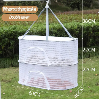 Džiovinimo tinklelis 3 sluoksnių pakabinami drabužiai Vaisių žolelių džiovinimo tinkleliai Maisto produktai Džiovintuvo narvas Kvėpuojantis laikymo stovas Valymas Džiovinimo įrankiai