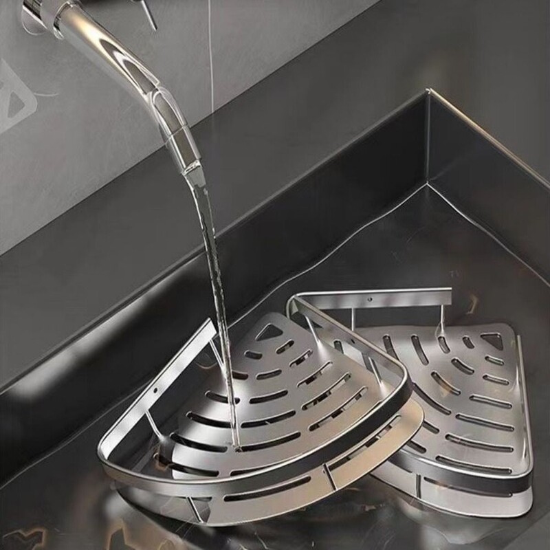 Alumiiniumist vannitoariiulid Nurga duširiiul Seinale kinnitatav šampoon Hoiuriiulihoidikud Ilma puurimata Köök Vannitoatarvikud