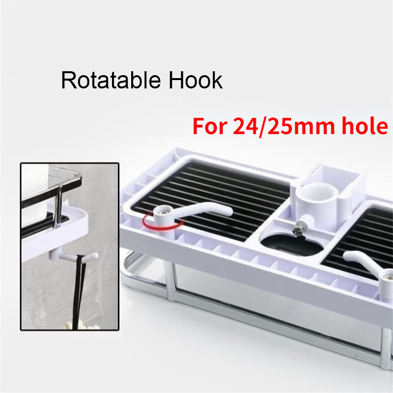 Διοργανωτής ράφι αποθήκευσης ντους μπάνιου Όχι ράβδος ανύψωσης διάτρησης Στήριγμα κεφαλής ντους Αφρόλουτρο για σαμπουάν Θήκη δίσκου με στύλο Ράφια