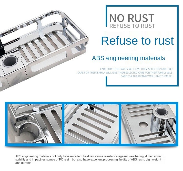 Multifunktsionaalne kodukaunistamise korraldaja Vannitoa tõstevarras eemaldatav alus, puurimisseebi hoidja duširiiul hoiuraami alus