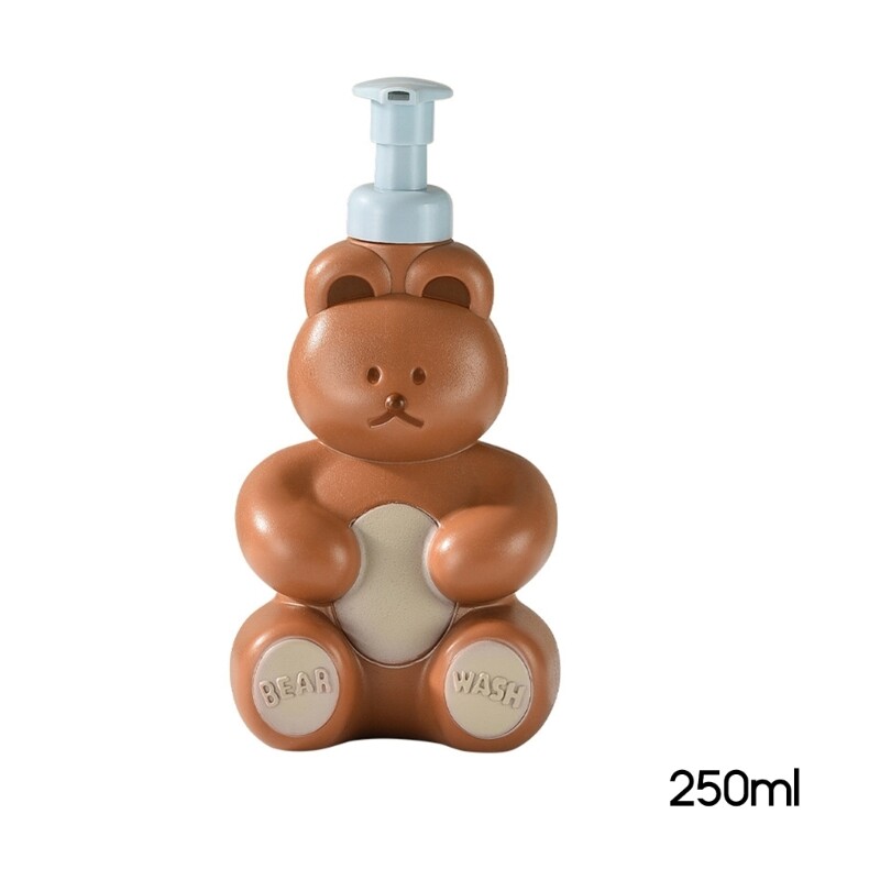Cartoon Bear putplasčio muilo dozatorius, 250 ml losjono laikymo talpyklės šampūnas, dušas