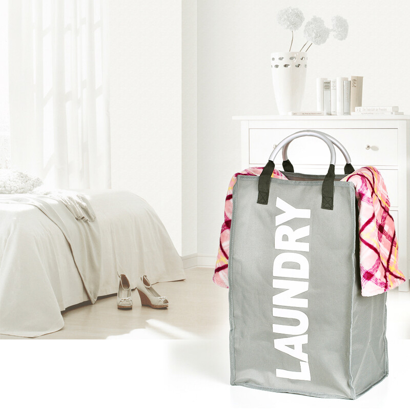 40L Πτυσσόμενα καλάθια πλυντηρίου τσάντες με διπλή λαβή αλουμινίου αδιάβροχη 600D Oxford, βρώμικα ρούχα, καλάθια αποθήκευσης
