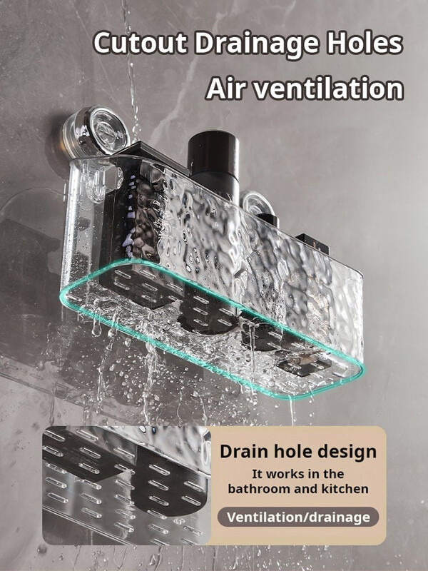 Lengvo prabangaus stiliaus ledyno rašto siurbimo taurės lentyna, vonios kambario siurbimo taurelių laikymo lentyna, rūšiavimo dėžutė be perforavimo