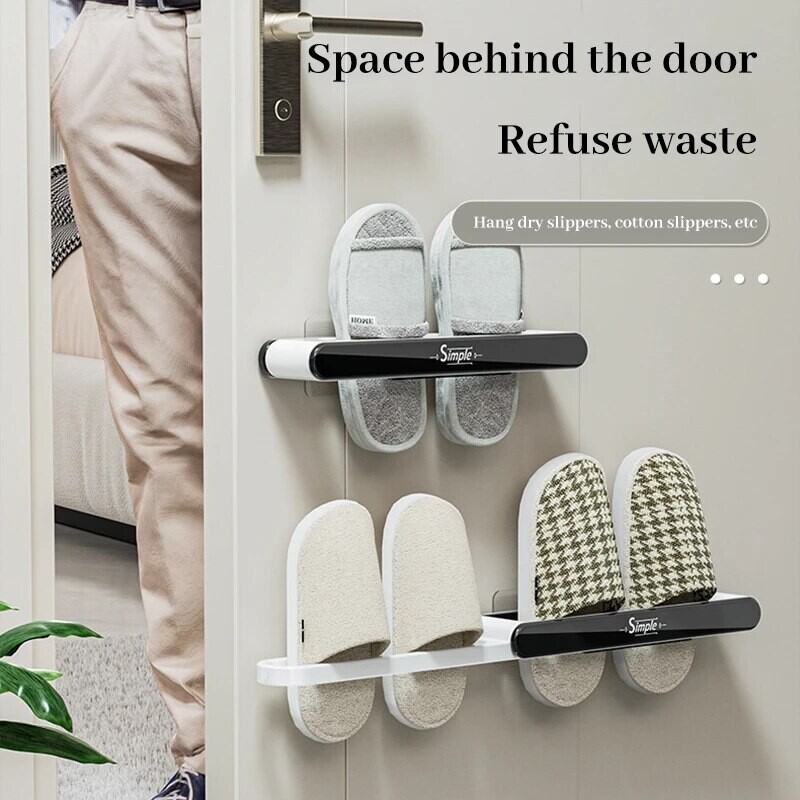 1 tk 3-ühes vannitoasussihoidja, seinakinnitusega jalatsihoidja riidepuu, kokkupandav sussihoidja, kokkupandav rippuv käterätikuivati