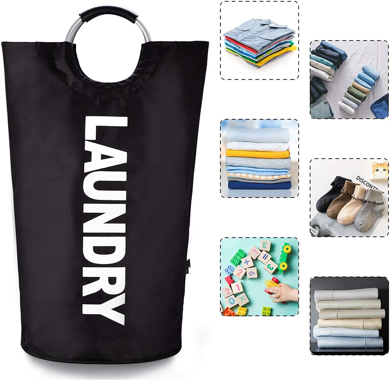 Velika košara za rublje, sklopiva korpa za rublje od Oxford tkanine s aluminijskom ručkom, prevelika za kućni organizator za pohranu