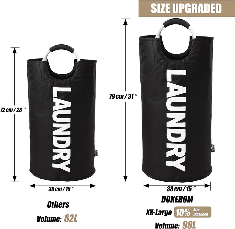 Velika košara za rublje, sklopiva korpa za rublje od Oxford tkanine s aluminijskom ručkom, prevelika za kućni organizator za pohranu