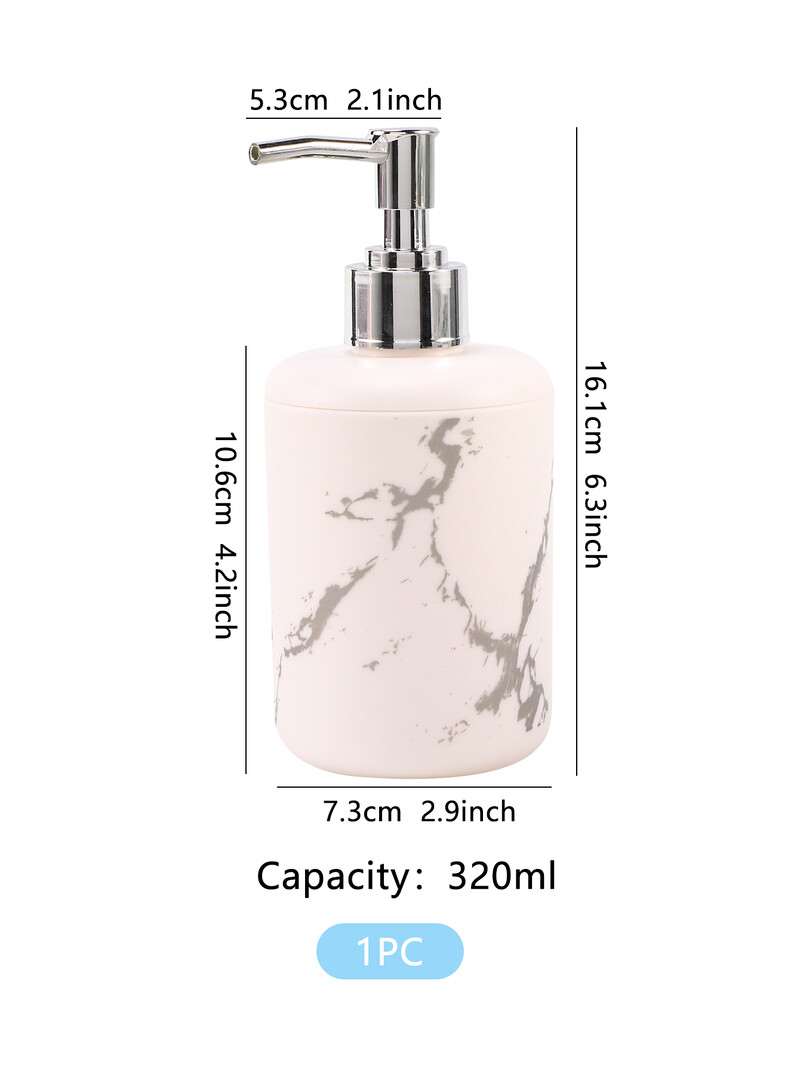 Μπουκάλι σαπουνιού 1 τμχ με κεραμικό σχέδιο - Άδειο μπουκάλι για πλύσιμο στο χέρι, μπουκάλι σαμπουάν, μπουκάλι διανομής σαπουνιού μπάνιου Λευκό