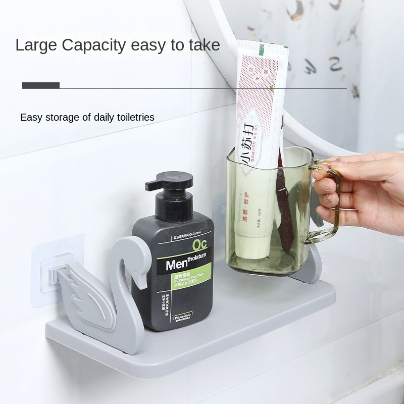 Figūrinė lentyna prie sienos tvirtinama virtuvė Vonios kambarys Organizatorius Be gręžimo sienelės Žmonės lentyna dramblio gulbės laikymo lentyna vonios kambario saugykla