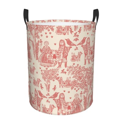 Coș de depozitare pentru haine mari Coș de depozitare Toile De Jouy albastru personalizat Coș de rufe cu motiv albastru marin francez Organizator de coș de jucării pentru băiat și fată