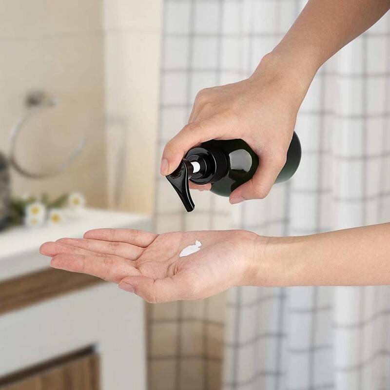 1000ML korduvtäidetav šampoon palsam kehapesu dosaatori komplekt trükitud kirjad Vannitoa seebipudeli dosaator dušipumba šampoon