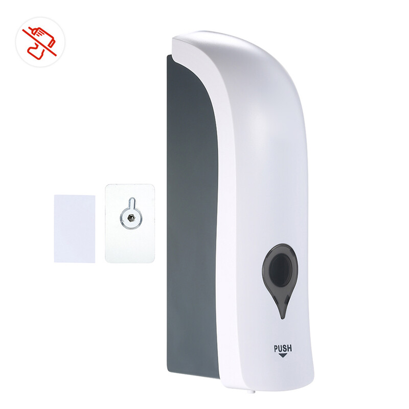 Dozator de săpun de 300 ml, fără găurire, montat pe perete, distribuitor manual de săpun cu un singur cap, gel de duș pentru baie, suport pentru șampon lichid