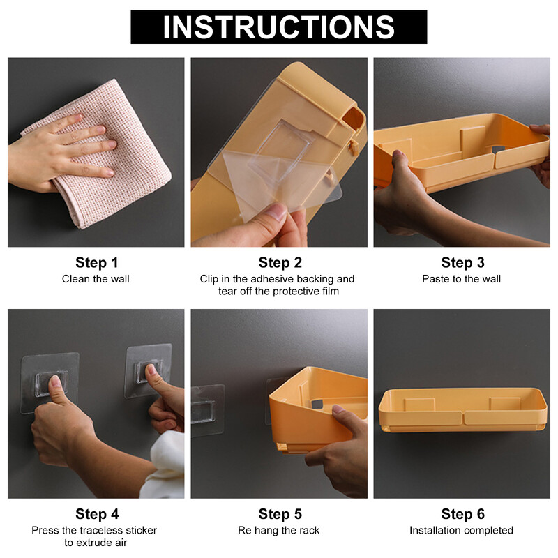 Stalak za pohranu Polica Zidni organizator začina za kozmetiku Kupaonica bez bušenja Kuhinja Pribor za tuširanje Kupaonica