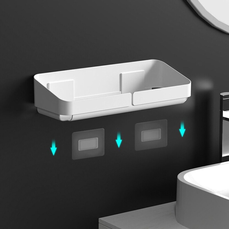 Isekleepuvad vannitoariiulid Seinale kinnitatavad hoiuraamikarbid WC-pesualus Punch Tasuta šampoonihoidik Vannitoatarvikud