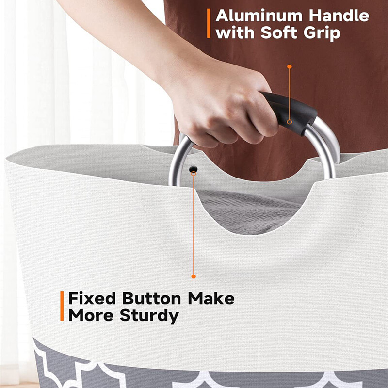 82L uus suure mahutavusega pesukorv Kokkupandav veekindel puuvillane linane tõke sangadega riided Mänguasja kodu hoiukorv