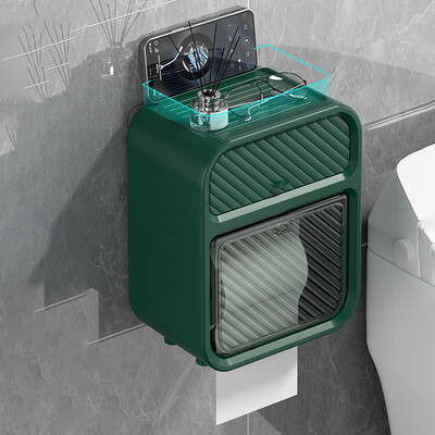 Πολυλειτουργικό χαρτομάντιλο επιτοίχιο με ράφι αποθήκευσης