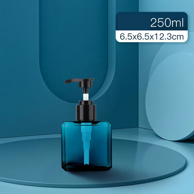 Dozator de săpun lichid, 250/450/650 ml, sticle de depozitare, pătrate din plastic, pentru călătorie în aer liber, reîncărcabile pentru șampon albastru, sticle goale