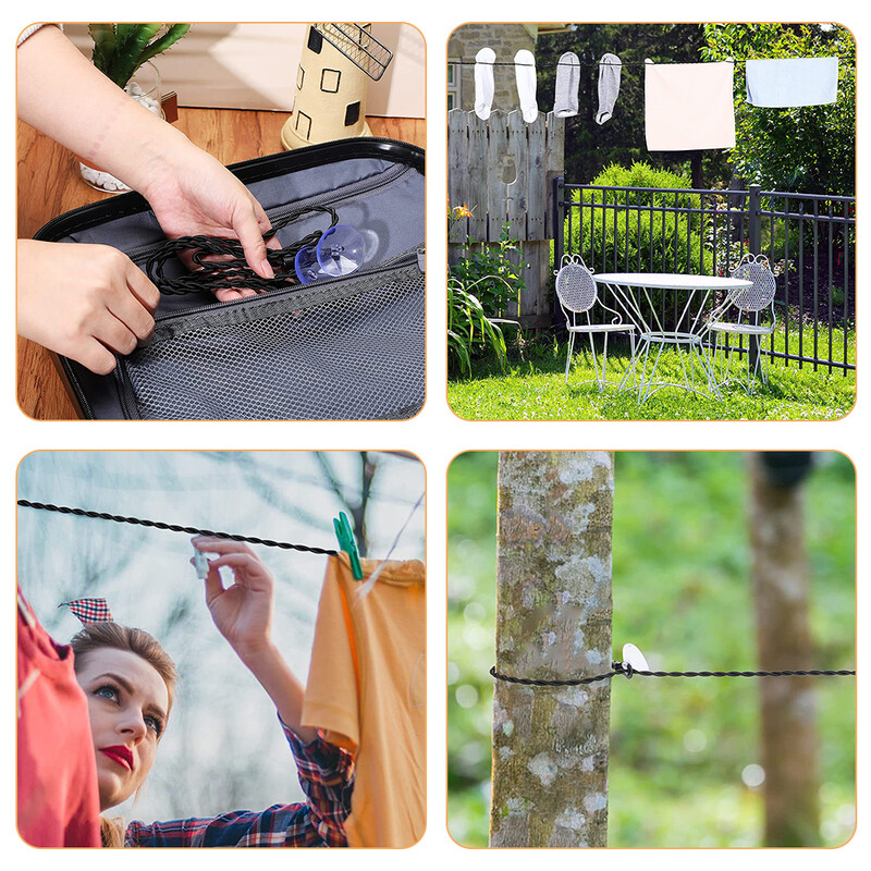 Välisriided Kuivatusnöör Iminappid Rõivad Pesu Siseruumides Elastne nöör Sissetõmmatav Telkimine Reisimine Pesukuivatusnöör