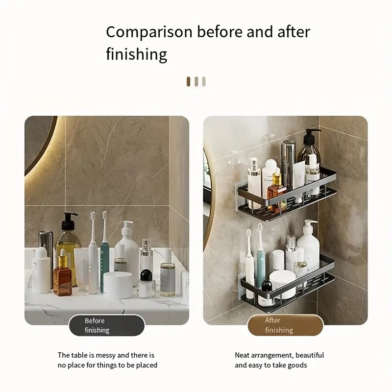 Vonios kambario lentynos lentynos, tvirtinamos prie sienos