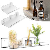 Läbipaistev akrüülist ujuv riiul Isekleepuv hoiuriiul seinakaunistamiseks mänguasjade raamaturiiul Vannitoa seebi dosaatori hoidik