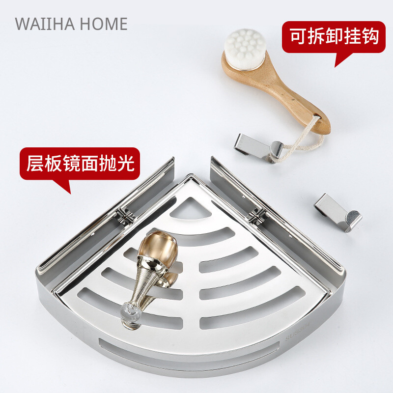 Roostevabast terasest vannitoariiulid Nurgariiul Korraldaja Köök Sucker Seinale paigaldatav hoiuruum Nurgariiul Vannitoa tarvikud