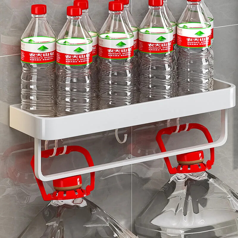 Alumiiniumist Vannitoa hoiuriiul Seinale paigaldatav dušihoidik Valge korraldaja Nurgariiulid WC šampooni kosmeetikahoidik