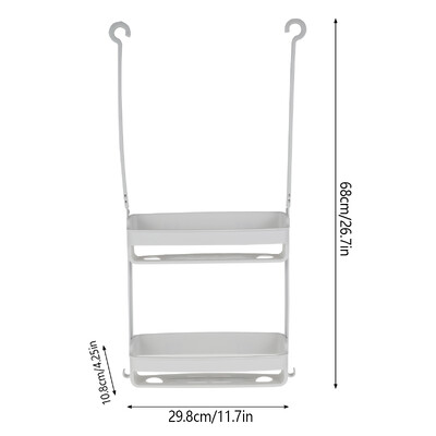 Vannituba Dubbele Lagen rippuv dušš Caddy dušikabiinihoidja Vannitoa hoiustamisrest dušipea kohal šampooni jaoks