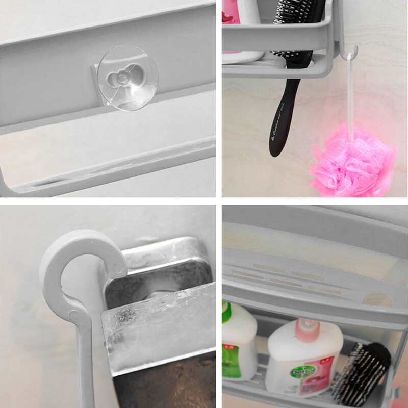 Vannituba Dubbele Lagen rippuv dušš Caddy dušikabiinihoidja Vannitoa hoiustamisrest dušipea kohal šampooni jaoks