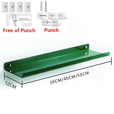 Raft de depozitare de tip montat pe perete din acril de culoare Rafturi moderne pentru baie pentru sufragerie Raft de perete cu perforare gratuită Accesorii pentru casă