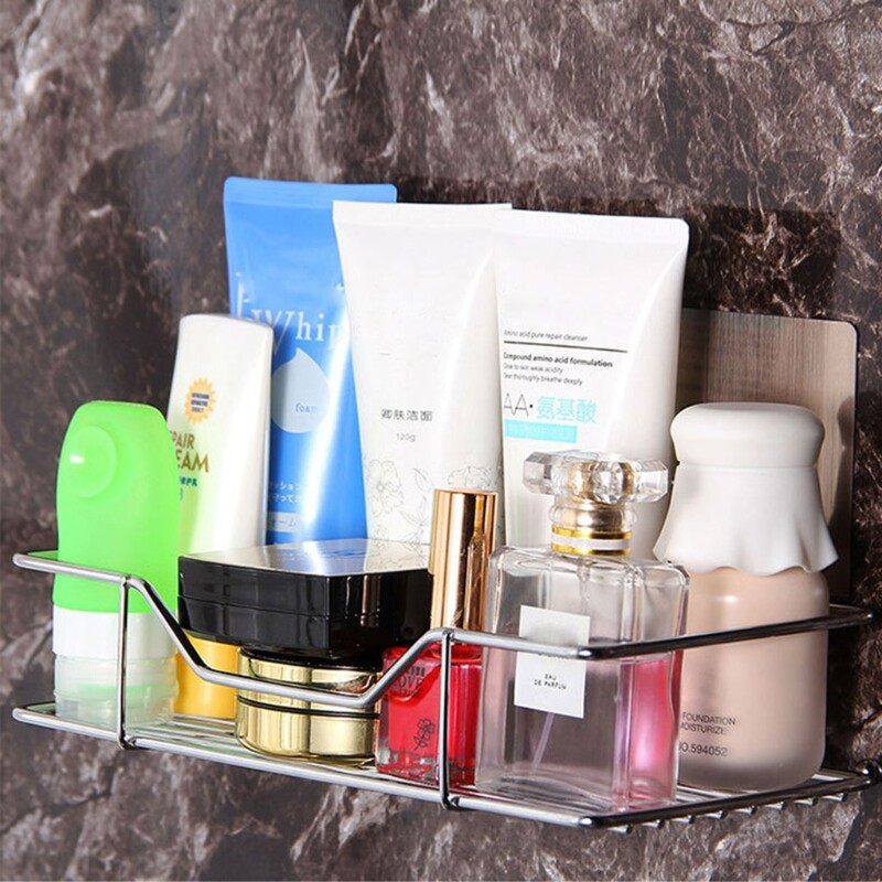 Vannitoa riiul roostevabast terasest dušiabiin korv Köök hoiuriiul Seinale kinnitatav hoiurest kleebisega