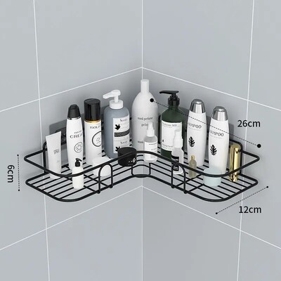 Neperforuojamas tualetas, vonios kambarys, tualeto sieninė laikymo lentyna, trikampė lentyna be nagų, laikymo lentyna, įskaitant 2 atsitiktinius pleistrus