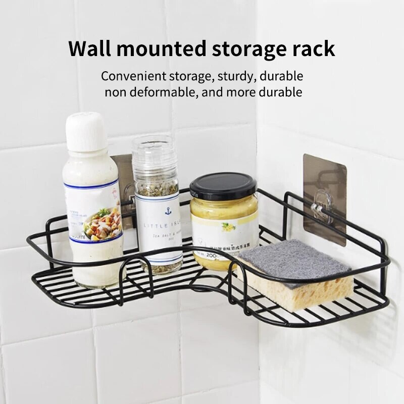 Neperforuojamas tualetas, vonios kambarys, tualeto sieninė laikymo lentyna, trikampė lentyna be nagų, laikymo lentyna, įskaitant 2 atsitiktinius pleistrus