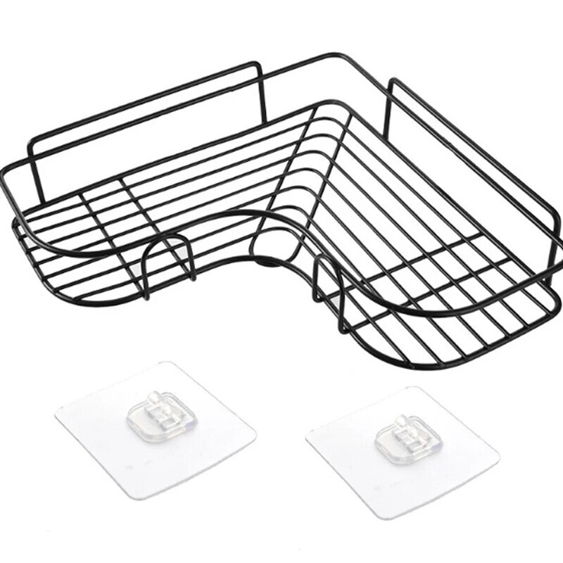 Neperforuojamas tualetas, vonios kambarys, tualeto sieninė laikymo lentyna, trikampė lentyna be nagų, laikymo lentyna, įskaitant 2 atsitiktinius pleistrus