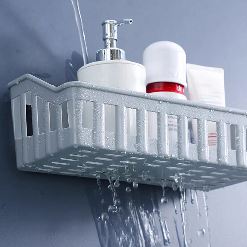 Organizator Per Bagno In Plastica Portaoggetti Foro Per Wc Gratuito Shampoo Sapone Supporto Cosmetico Mensole Doccia A Parete
