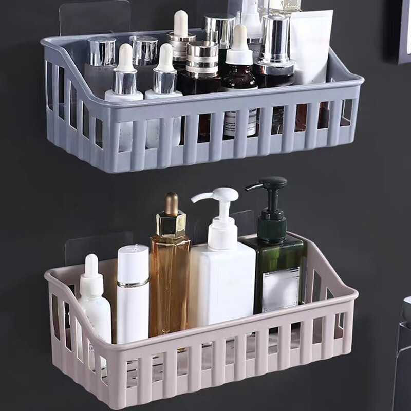 Organizator Per Bagno In Plastica Portaoggetti Foro Per Wc Gratuito Shampoo Sapone Supporto Cosmetico Mensole Doccia A Parete