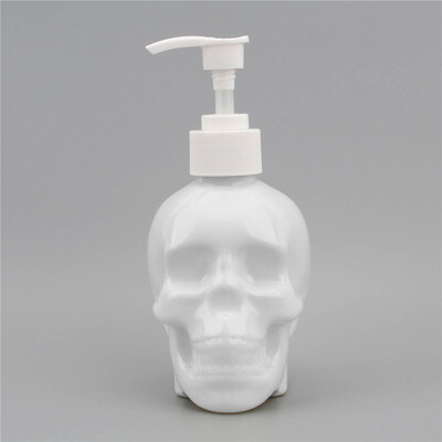 Dispenser de săpun cu design craniu, 11,83 oz, loțiune de șampon, reîncărcabilă, dezinfectant pentru mâini, recipient, sticlă, decorație de Halloween