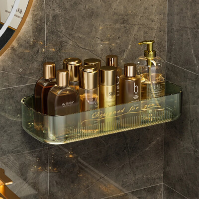 Zidna polica Zidni stalak za pohranu kozmetike bez rupa Organizator WC školjke Stil Nordin Prozirna kupaonica Novi WC umivaonik