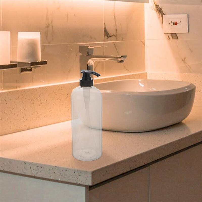 2tk korduvtäidetavad pumbaga pudelid Designer šampoonidosaatorid läbipaistvad seebi dosaatorid 300/1000ml