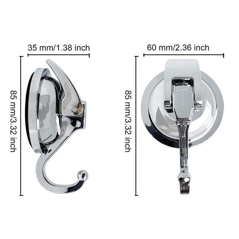 2 pakuočių galingi vakuuminio siurbimo puodelio kabliukai Nematomi, nesitraukiantys vonios ir virtuvės sieniniai kabliukai su stipriais vakuuminiais siurbtukais
