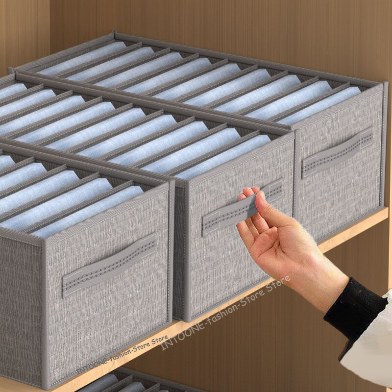 Garderoba Organizator de depozitare haine Pantaloni Cutie de depozitare pentru blugi Organizator de dulap pentru lenjerie de corp Sutien șosete Cravate Cutie de organizare pentru tricouri