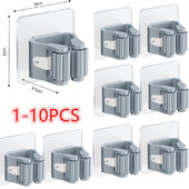 Mopihoidja Isekleepuv harjaalus Seinale paigaldatav mopi tugi pühkimishari konks Hoiukorraldaja Vannitoa köögitarvikud