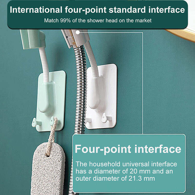 1/2 vnt Lipnios dušo galvutės laikiklis Dušo galvutės laikiklis Reguliuojamas sieninis laikiklis su 2 kabliukais stovas SPA vonios kambario priedai