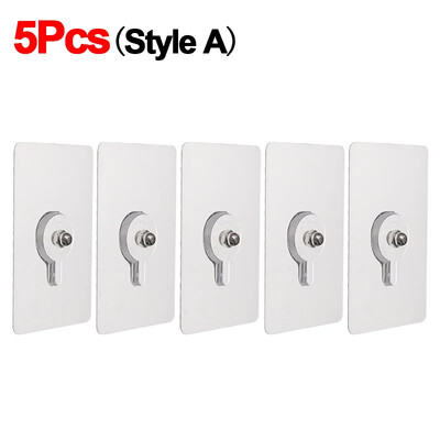 Cârlige de perete autoadezive transparente, umeraș pentru rame foto pentru dulap, dulap, rafturi, șuruburi, bucătărie, baie, cârlig cu șurub fără urme