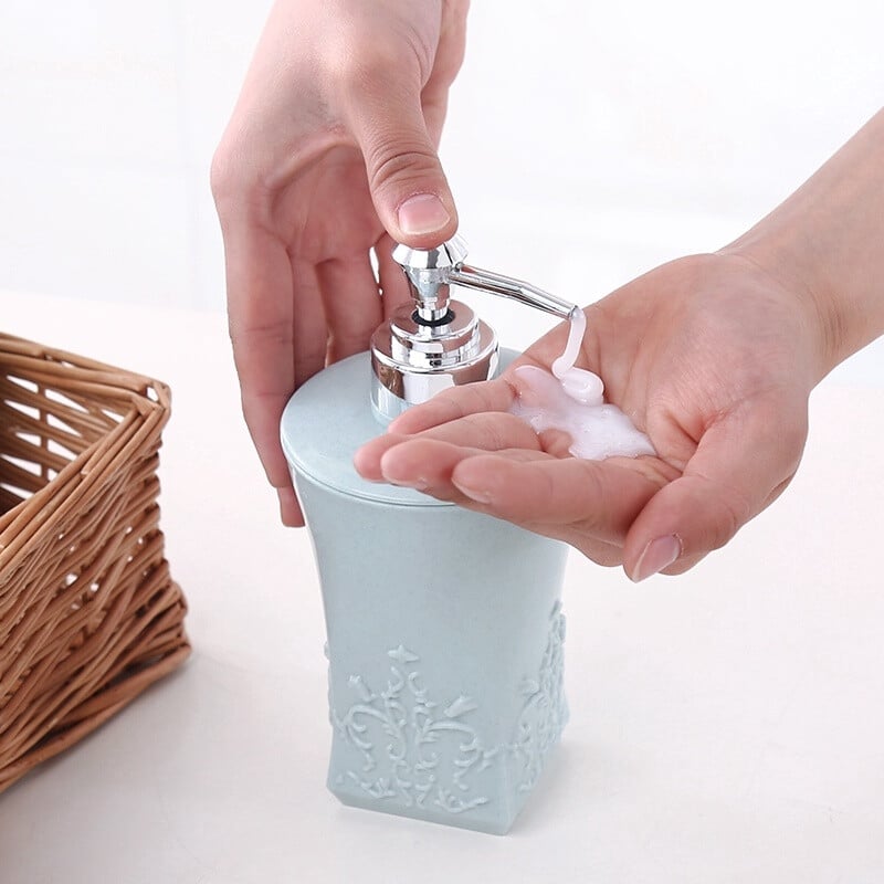 400ml 3D σκαλιστό μοτίβο λουλουδιών Σαμπουάν Αφρόλουτρο Λοσιόν Άδειο μπουκάλι Υγρό Δοχείο Press Bottle Lotion Δοχείο αποθήκευσης