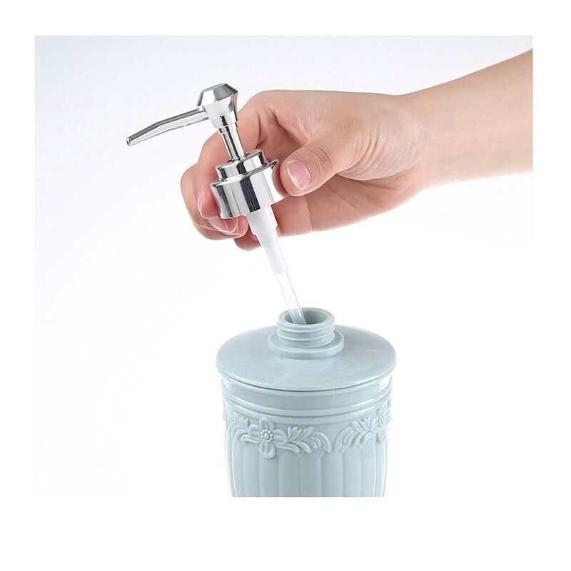 400ml 3D σκαλιστό μοτίβο λουλουδιών Σαμπουάν Αφρόλουτρο Λοσιόν Άδειο μπουκάλι Υγρό Δοχείο Press Bottle Lotion Δοχείο αποθήκευσης